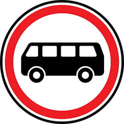 Знак 3.34 "Передвижение автобусов запрещено"